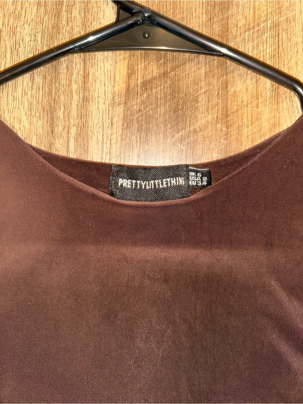 PrettyLittleThing Brown Scoop Neck Tank Top